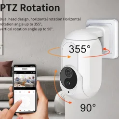 Wall Plug In Camera Wifi 360 1080P Mini Surveillance Home Security Protection Night Vision LED Lamp Light IP Cameras