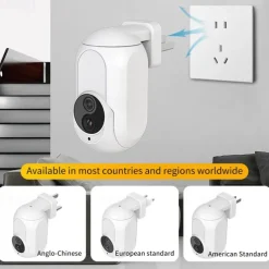 Wall Plug In Camera Wifi 360 1080P Mini Surveillance Home Security Protection Night Vision LED Lamp Light IP Cameras