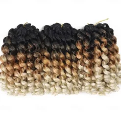Wand Curl Crochet Braids Hair 8 Inch Jamaican Wand Curl Ombre Crochet Hair Jamaican Bounce Crochet Hair Wand Curl Colored Crochet Braids Ringlet Twist Hair Extension Crochet Hair For Black Women