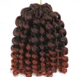 Wand Curl Crochet Braids Hair 8 Inch Jamaican Wand Curl Ombre Crochet Hair Jamaican Bounce Crochet Hair Wand Curl Colored Crochet Braids Ringlet Twist Hair Extension Crochet Hair For Black Women