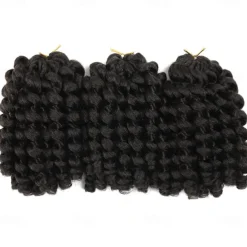 Wand Curl Crochet Braids Hair 8 Inch Jamaican Wand Curl Ombre Crochet Hair Jamaican Bounce Crochet Hair Wand Curl Colored Crochet Braids Ringlet Twist Hair Extension Crochet Hair For Black Women