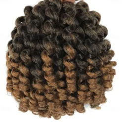 Wand Curl Crochet Braids Hair 8 Inch Jamaican Wand Curl Ombre Crochet Hair Jamaican Bounce Crochet Hair Wand Curl Colored Crochet Braids Ringlet Twist Hair Extension Crochet Hair For Black Women