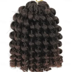 Wand Curl Crochet Braids Hair 8 Inch Jamaican Wand Curl Ombre Crochet Hair Jamaican Bounce Crochet Hair Wand Curl Colored Crochet Braids Ringlet Twist Hair Extension Crochet Hair For Black Women