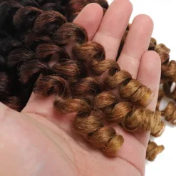 Wand Curl Crochet Braids Hair 8 Inch Jamaican Wand Curl Ombre Crochet Hair Jamaican Bounce Crochet Hair Wand Curl Colored Crochet Braids Ringlet Twist Hair Extension Crochet Hair For Black Women