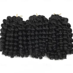 Wand Curl Crochet Braids Hair 8 Inch Jamaican Wand Curl Ombre Crochet Hair Jamaican Bounce Crochet Hair Wand Curl Colored Crochet Braids Ringlet Twist Hair Extension Crochet Hair For Black Women