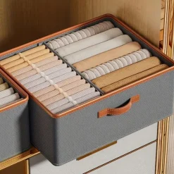Wardrobe Clothes Storage Box, Fabric Foldable Storage Box, Storage Organizer Case, Large Capacity Clothes Pants Underwear Socks Sorting Storage Case, Household Storage Organizer
