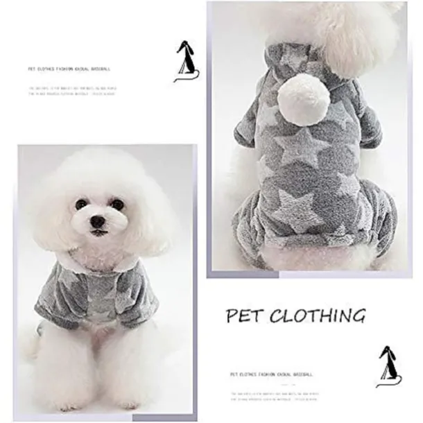 Warm Soft Star Pet Dog Puppy Clothing Clothes Coat Jacket Sweater Apparel Warm Pajamas For Dogs Puppies Grey Xxlfor Corgi Husky Yingdou Golden Retriever