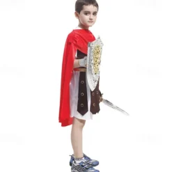 Warrior Cosplay knight Halloween Cosplay Costume Rome Kid's Boys' Halloween Carnival Mardi Gras Party Halloween Easy Halloween Costumes Dress Up