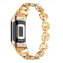 Watch Band for Fitbit Charge 5 Stainless Steel Replacement Strap Bling Diamond Jewelry Bracelet Wristband