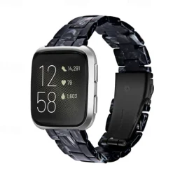 Watch Band for Fitbit Versa 2 / Versa Lite / Versa SE / Versa Resin Replacement Strap Women Metal Clasp Stainless Steel Buckle Link Bracelet Wristband