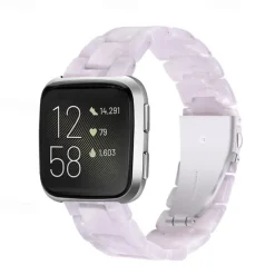 Watch Band for Fitbit Versa 2 / Versa Lite / Versa SE / Versa Resin Replacement Strap Women Metal Clasp Stainless Steel Buckle Link Bracelet Wristband