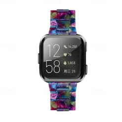 Watch Band for Fitbit Versa 2 / Versa Lite / Versa SE / Versa Resin Replacement Strap Women Metal Clasp Stainless Steel Buckle Link Bracelet Wristband