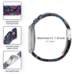 Watch Band for Fitbit Versa 2 / Versa Lite / Versa SE / Versa Resin Replacement Strap Women Metal Clasp Stainless Steel Buckle Link Bracelet Wristband