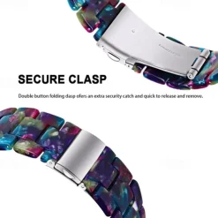 Watch Band for Fitbit Versa 2 / Versa Lite / Versa SE / Versa Resin Replacement Strap Women Metal Clasp Stainless Steel Buckle Link Bracelet Wristband