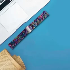 Watch Band for Fitbit Versa 2 / Versa Lite / Versa SE / Versa Resin Replacement Strap Women Metal Clasp Stainless Steel Buckle Link Bracelet Wristband