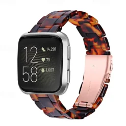 Watch Band for Fitbit Versa 2 / Versa Lite / Versa SE / Versa Resin Replacement Strap Women Metal Clasp Stainless Steel Buckle Link Bracelet Wristband