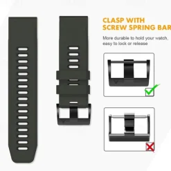 Watch Band for Garmin Fenix 7 7X 6 6X Pro Epix Pro 47mm 51mm Instinct 2X Approach S70 47mm S62 S60 Forerunner 955 945 Epix Marq Descent Quatix 22mm 26mm Silicone Replacement Strap 22mm 26mm Sport