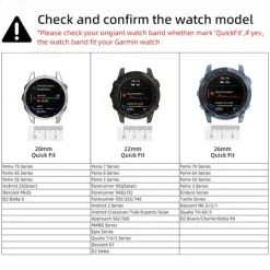 Watch Band for Garmin Fenix 7 7X 6 6X Pro Epix Pro 47mm 51mm Instinct 2X Approach S70 47mm S62 S60 Forerunner 955 945 Epix Marq Descent Quatix 22mm 26mm Silicone Replacement Strap Adjustable Sport