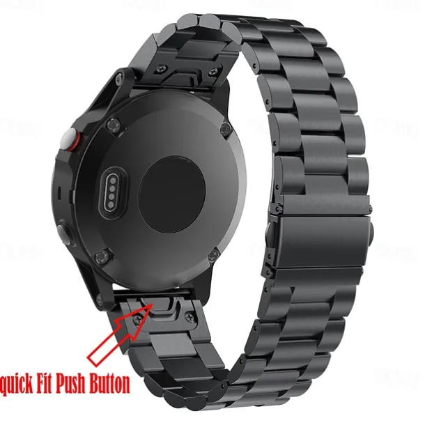 Watch Band for Garmin Fenix 7 Pro 6 5 Plus Epix Pro 47mm Approach S70 47mm S62 S60 Forerunner 955 255 945 745 Instinct 2 Marq Descent Quatix 22mm Stainless Steel Replacement Strap Quick Fit 22mm