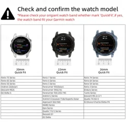 Watch Band for Garmin Fenix 7X 7S 7 Pro Approach S70 Epix Pro 42mm 47mm 51mm Instinct 2X Tactix 7 Amoled Forerunner 955 255 Enduro Marq Descent Quatix 20mm 22mm 26mm Nylon Replacement Strap 20mm