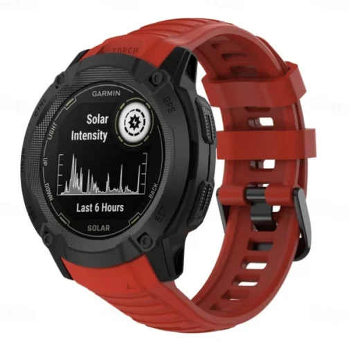 Watch Band for Garmin Instinct 2X Soft Silicone Replacement Strap Elastic Adjustable Breathable Sport Band Wristband