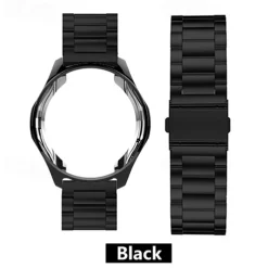 Watch Band for Samsung Galaxy Watch 6 5 4 40/44mm Watch 6 Classic 43/47mm Watch 5 Pro 45mm Watch 4 Classic 42/46mm 3 41mm Stainless Steel Replacement Strap with Case Sport Band Wristband