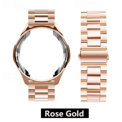 Watch Band for Samsung Galaxy Watch 6 5 4 40/44mm Watch 6 Classic 43/47mm Watch 5 Pro 45mm Watch 4 Classic 42/46mm 3 41mm Stainless Steel Replacement Strap with Case Sport Band Wristband