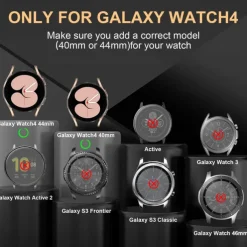 Watch Band for Samsung Galaxy Watch 4 40/44mm Watch Active 2 40/44mm Stainless Chain with Leather Belt Replacement Strap Bling Diamond Luxury Jewelry Bracelet Wristband
