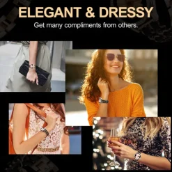 Watch Band for Samsung Galaxy Watch 4 40/44mm Watch Active 2 40/44mm Stainless Chain with Leather Belt Replacement Strap Bling Diamond Luxury Jewelry Bracelet Wristband