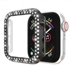 Watch Case Compatible with Apple Watch Series 8 7 41mm 45mm / Series 6 5 4 SE 40mm 44mm / Series 3 2 1 38mm 42mm Scratch Resistant Bling Diamond Dust Proof PC Watch Cover