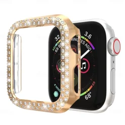 Watch Case Compatible with Apple Watch Series 8 7 41mm 45mm / Series 6 5 4 SE 40mm 44mm / Series 3 2 1 38mm 42mm Scratch Resistant Bling Diamond Dust Proof PC Watch Cover