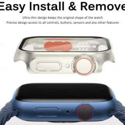 Watch Case with Screen Protector Compatible with Apple Watch Series 8 7 41mm 45mm / Series 6 5 4 SE 40mm 44mm Scratch Resistant Dust Proof Bumper Full Cover Hard PC Watch Cover
