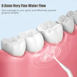Water Flosser Cordless Dental Oral Irrigator Portable Water Flossers for Teeth with 220ML Detachable Tank Rechargeable IPX7 Waterproof Water Teeth Cleaner Picks with 3 Mode 4 Tips for Family Travel