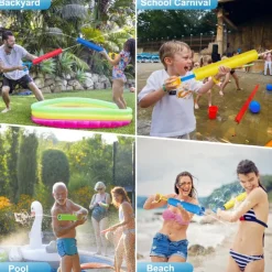 Water Gun 6 Pack Super Water Soaker Blaster Squirt Guns Water Shooter Swimming Pool Beach Summer Party Outdoor Water Game Fighting Toys for Kids Boys Girls