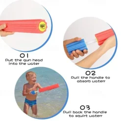 Water Guns 6 Pack Super Water Blaster Soaker Gun Set Foam Squirt Guns Swimming Pool Outdoor Toys Beach Summer Party Games for Kids Adults
