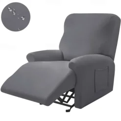 Water Repellent Burgundy Recliner Covers Including Armrest Cover, Backrest Cover Sofa Seat Cover Stretch Spandex Recliner Slipcover with Side Pockets