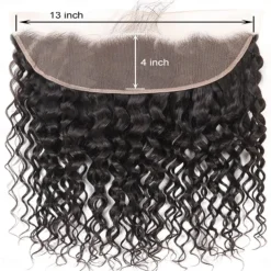 Water Wave Ear To Ear 13x4 HD Lace Frontal Closure 100% Unprocessed Brazilian Virgin Human Hair Lace Frontal Closure 150% Density Brazilian Remy Wet and Wavy Frontal Closures Natural Color