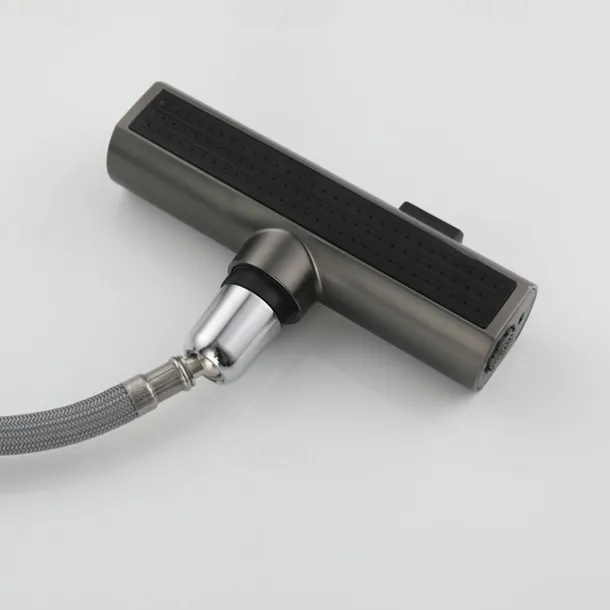 Waterfall Kitchen Faucet, 2023 Latest Centerset Faucet for Kitchen Sink, 3 in 1 Multi-functional Single Handle One Hole Pull out Cylinder Spout Kitchen Taps, Ceramic Valve Insides