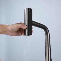 Waterfall Kitchen Faucet, 2023 Latest Centerset Faucet for Kitchen Sink, 3 in 1 Multi-functional Single Handle One Hole Pull out Cylinder Spout Kitchen Taps, Ceramic Valve Insides