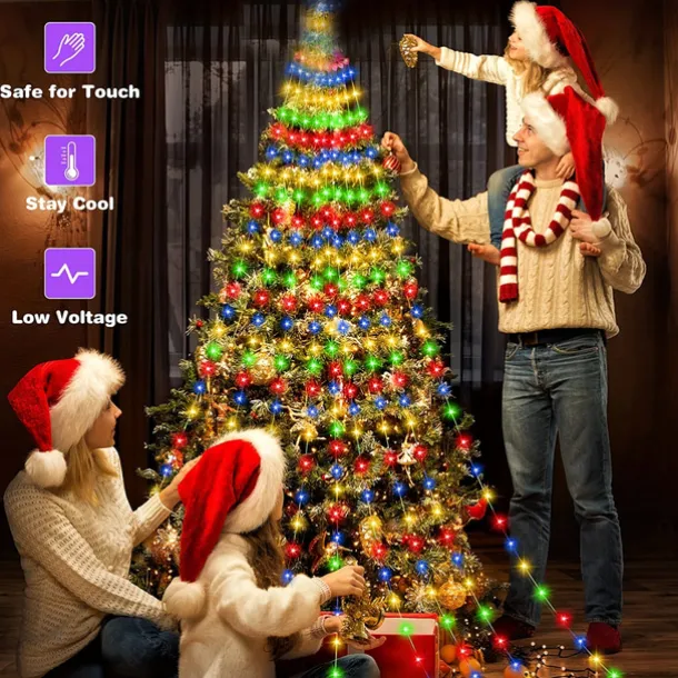 Waterfall String Light 198 Leds USB Flowing Water Light 9 Strip 2 meters 8 Lighting Modes with Remote Control Waterproof Suitable for Party Bedroom Wall Flashing Indoor Outdoor Decoration