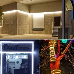 Waterproof 360 Round Neon Led Light Strip 220V-240V Tube Flexible Rope Lights Pool Light Strip Holiday Home Decoration for Indoors Outdoors DIY Decor