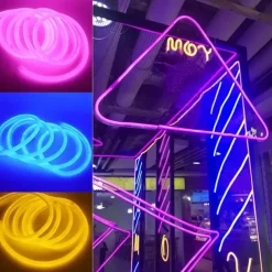 Waterproof 360 Round Neon Led Light Strip 220V-240V Tube Flexible Rope Lights Pool Light Strip Holiday Home Decoration for Indoors Outdoors DIY Decor