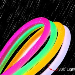 Waterproof 360 Round Neon Led Light Strip 220V-240V Tube Flexible Rope Lights Pool Light Strip Holiday Home Decoration for Indoors Outdoors DIY Decor