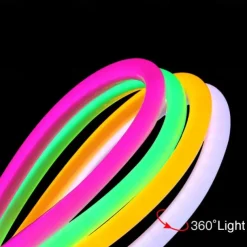 Waterproof 360 Round Neon Led Light Strip 220V-240V Tube Flexible Rope Lights Pool Light Strip Holiday Home Decoration for Indoors Outdoors DIY Decor