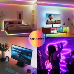 Waterproof COB LED Strip Light, RGB Intelligent IC Strip 16ft 5M DC24V Flexible LED Tape Light WS2811 Addressable RGB Ribbon Suitable Party/Home DIY Lighting Projects (Excluding Power and Controller)