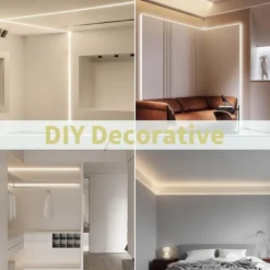 Waterproof Flexible LED Neon Strip Light with Power 12V Outdoor Silicone Rope 5 m 16.4 ft 600 SMD Pool Light Strip Suitable for Signature Bar Home Kitchen Bedroom Party Christmas Decorations