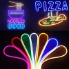 Waterproof LED Neon Flexible Strip Rope Light, Pool Light Strip SMD2835 120LED/M with Power Plug RGB Color Changing 8x16mm 5m 10m 20m 220V