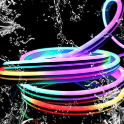 Waterproof LED Neon Flexible Strip Rope Light, Pool Light Strip SMD2835 120LED/M with Power Plug RGB Color Changing 8x16mm 5m 10m 20m 220V