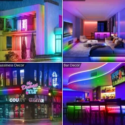 Waterproof LED Neon Flexible Strip Rope Light, Pool Light Strip SMD2835 120LED/M with Power Plug RGB Color Changing 8x16mm 5m 10m 20m 220V