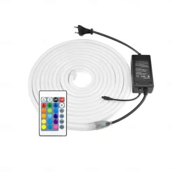 Waterproof LED Neon Flexible Strip Rope Light, Pool Light Strip SMD2835 120LED/M with Power Plug RGB Color Changing 8x16mm 5m 10m 20m 220V